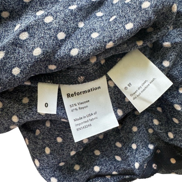 Reformation polka dot navy dress NWT - Picture 9 of 9